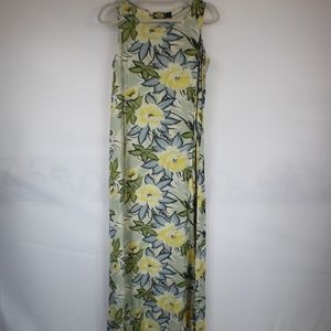 Tommy Bahama S Long Dress Sleeveless Yellow Flower